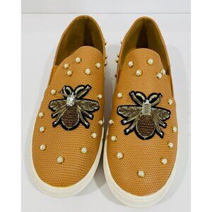 Olivia Miller Genesee Bee Embellished Sneakers Pearl Stone size 11